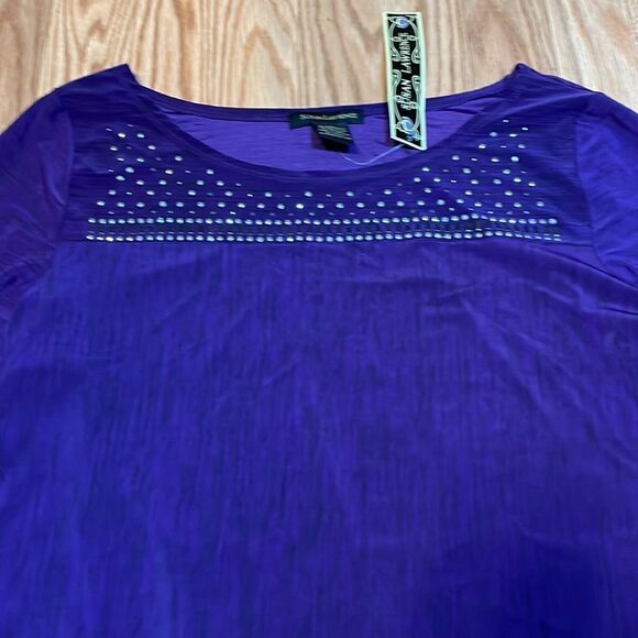 NWT! Susan Lawrence Purple Top, XL - Picture 2 of 4